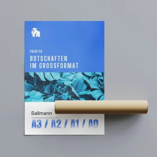 Detailansicht eines großformatigen Drucks mit flexibler Papieroberfläche. Je nach Einsatz stehen verschiedene Materialien für Poster und Plakate zur Auswahl.