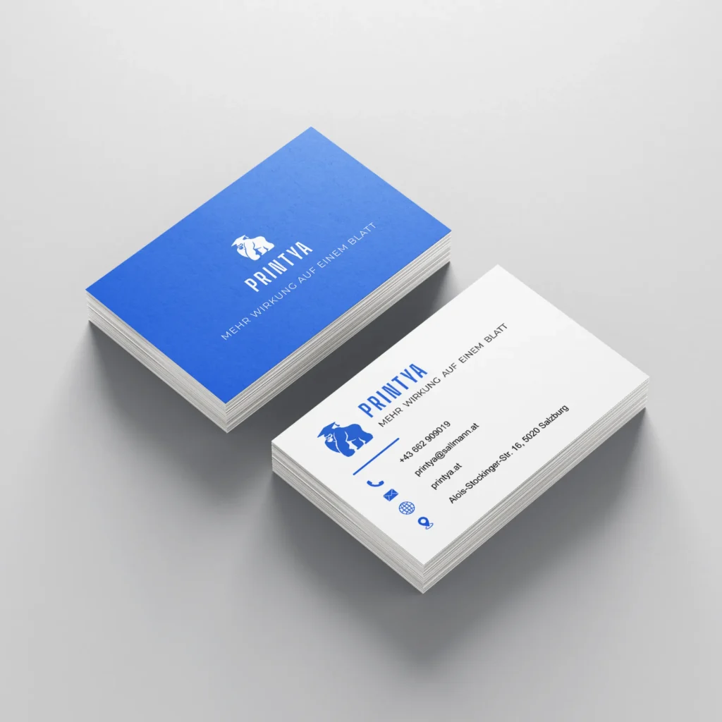 Individuelle Visitenkarten drucken – mehrere Visitenkarten in 3D-Ansicht